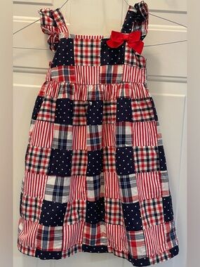 Gymboree Red, White & Navy Patchwork Sundress Size 4T